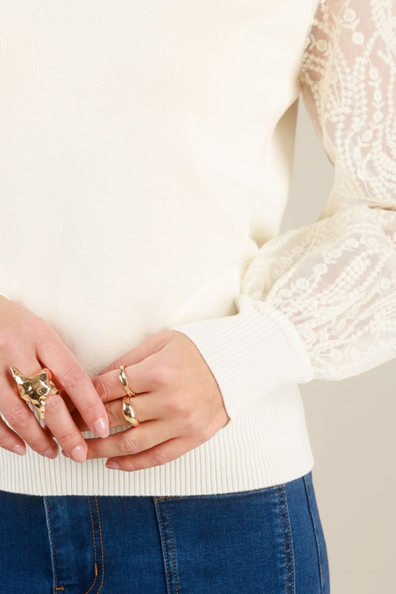 Yest Ilarie Top Antique White