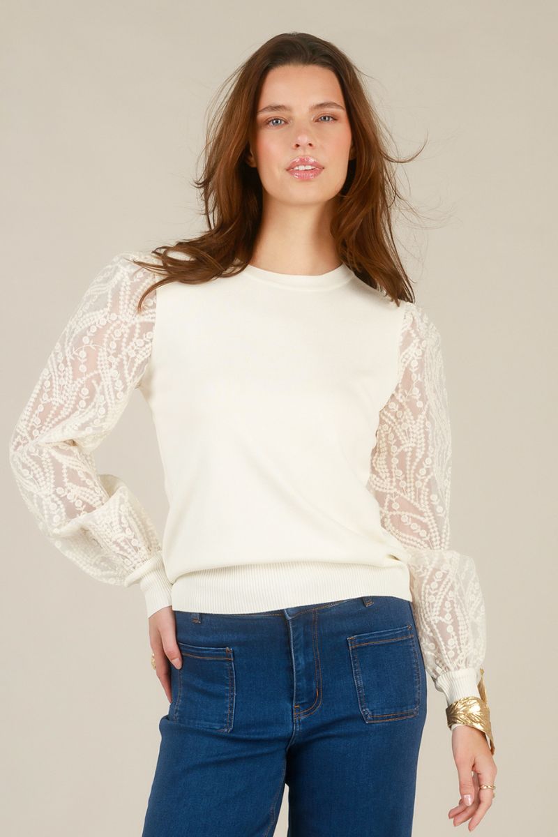 Yest Ilarie Top Antique White