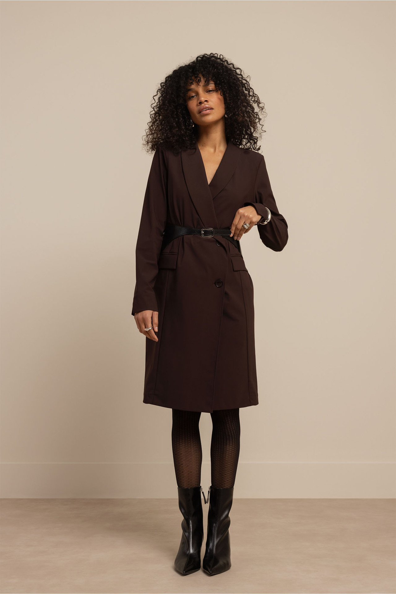 Studio Anneloes River Blazer Dress Espresso