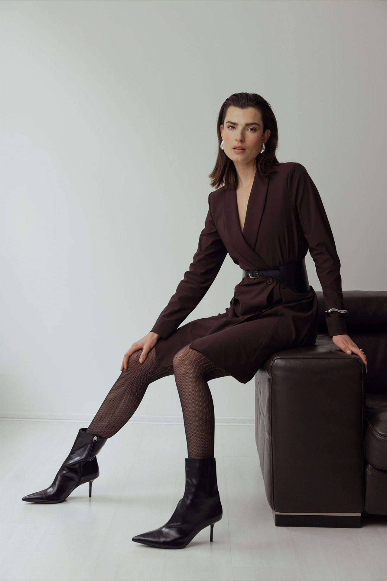 Studio Anneloes River Blazer Dress Espresso