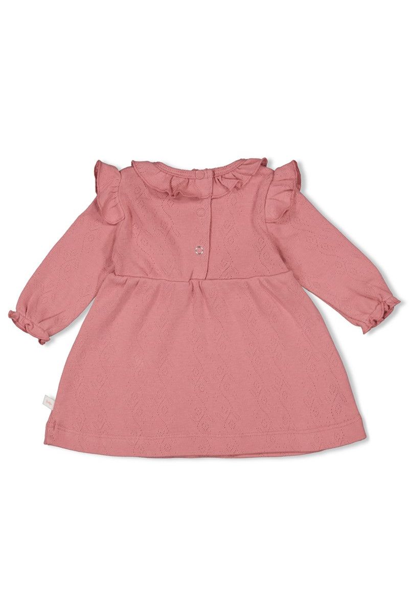 Feetje Jurk Ajour Rib Ladybug Roze