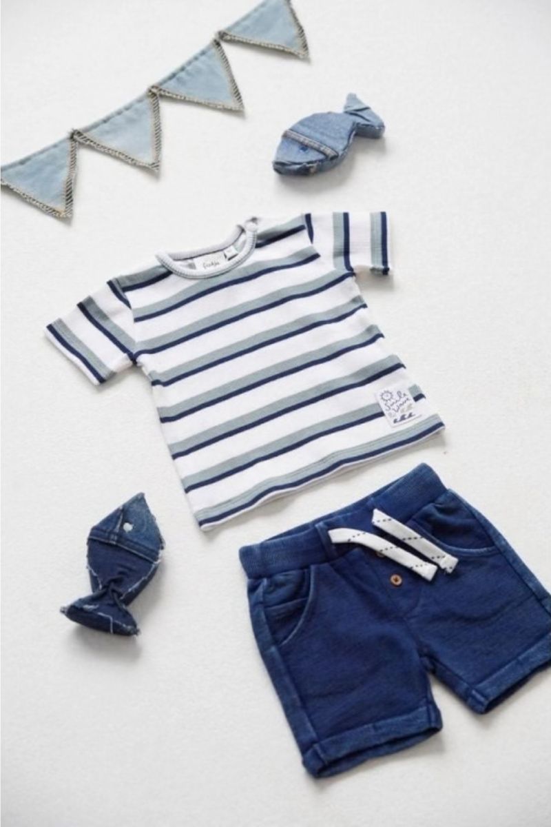 Feetje Shirt Rib Streep Summer Denims Offwhite