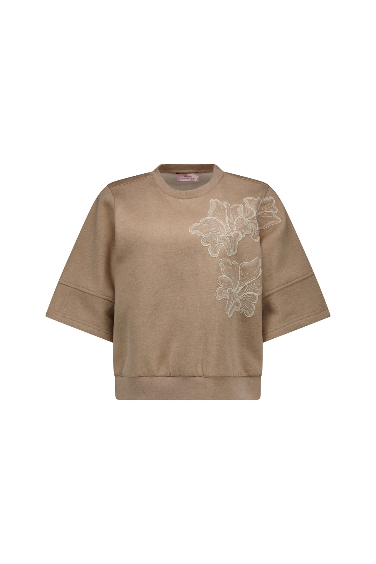 Studio Anneloes Pleuni Ssl Embroiderie Sweater Latte