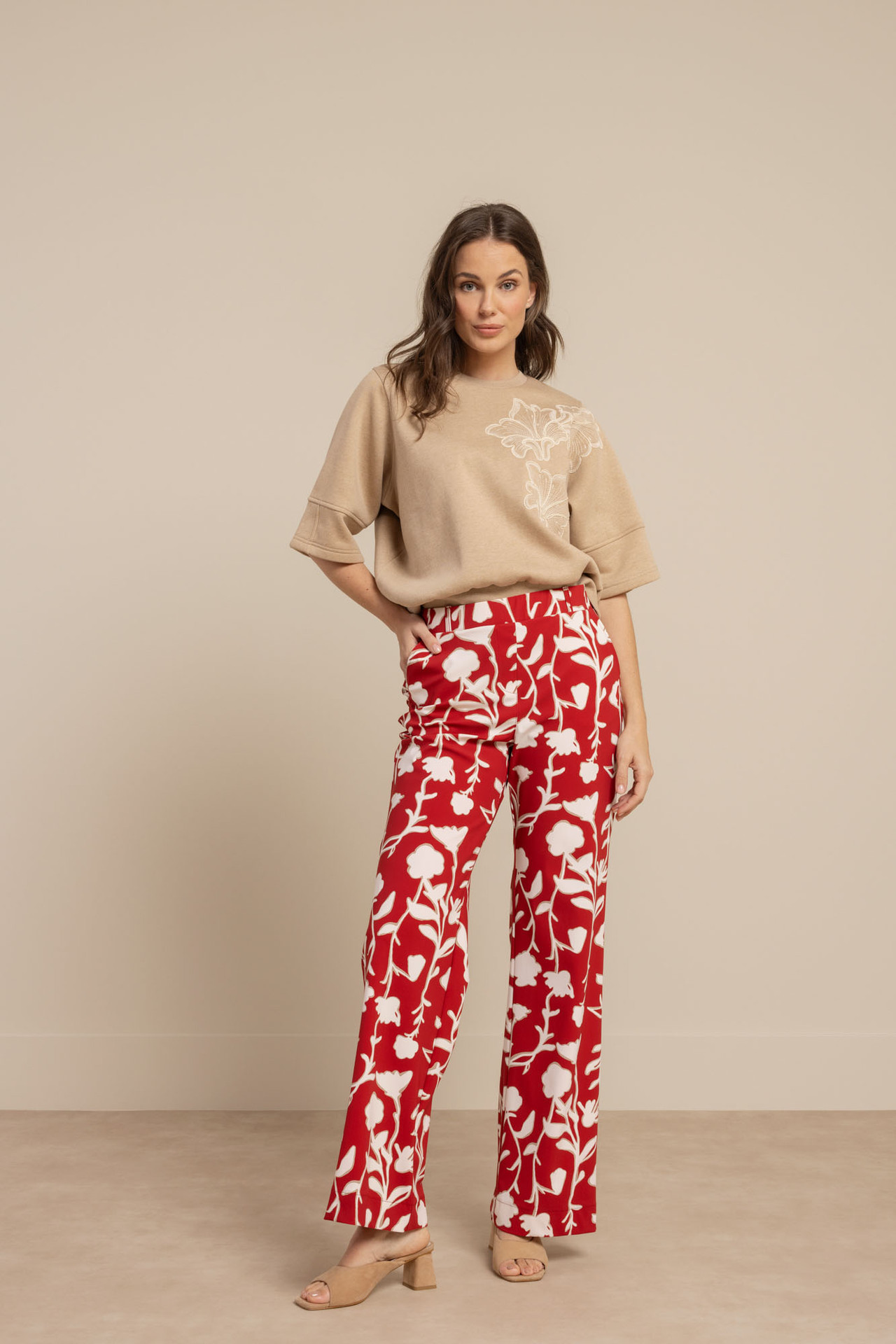 Studio Anneloes Pleuni Ssl Embroiderie Sweater Latte