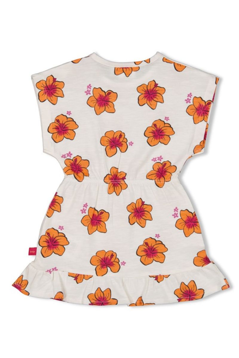 Feetje Jurk AOP Love Peace Aloha Wit