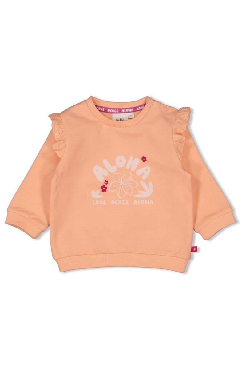 Feetje Sweater Love Peace Aloha Perzik