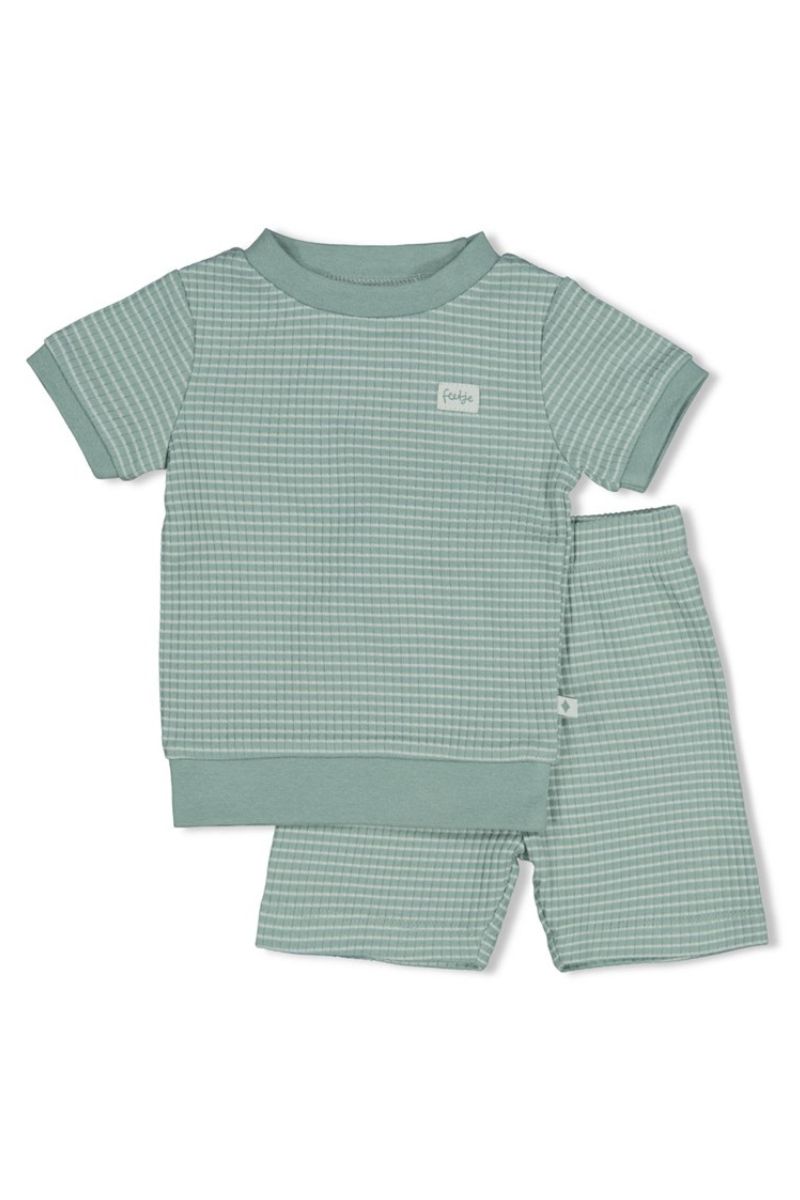 Feetje Shortama Wafel Summer Special Zeegroen