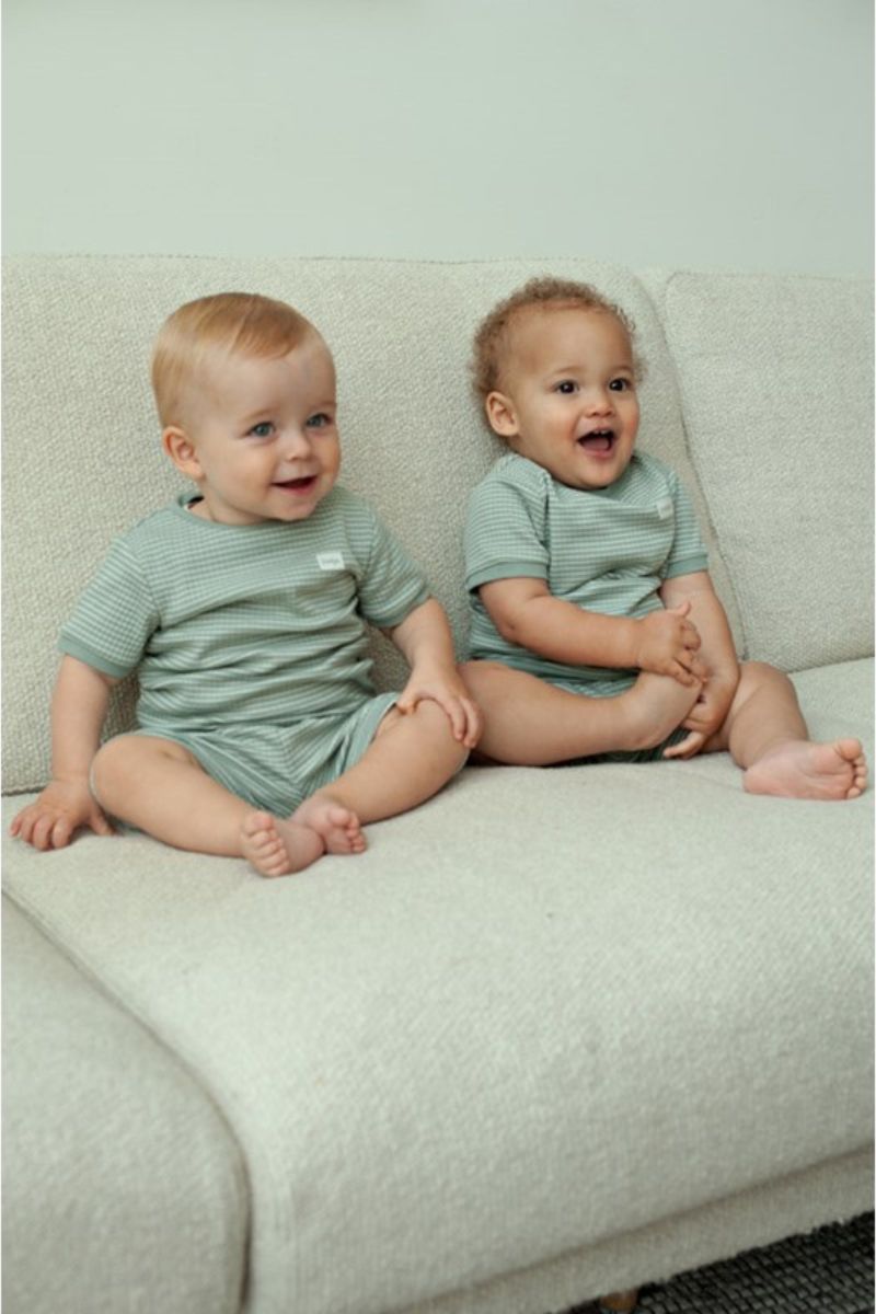 Feetje Shortama Wafel Summer Special Zeegroen