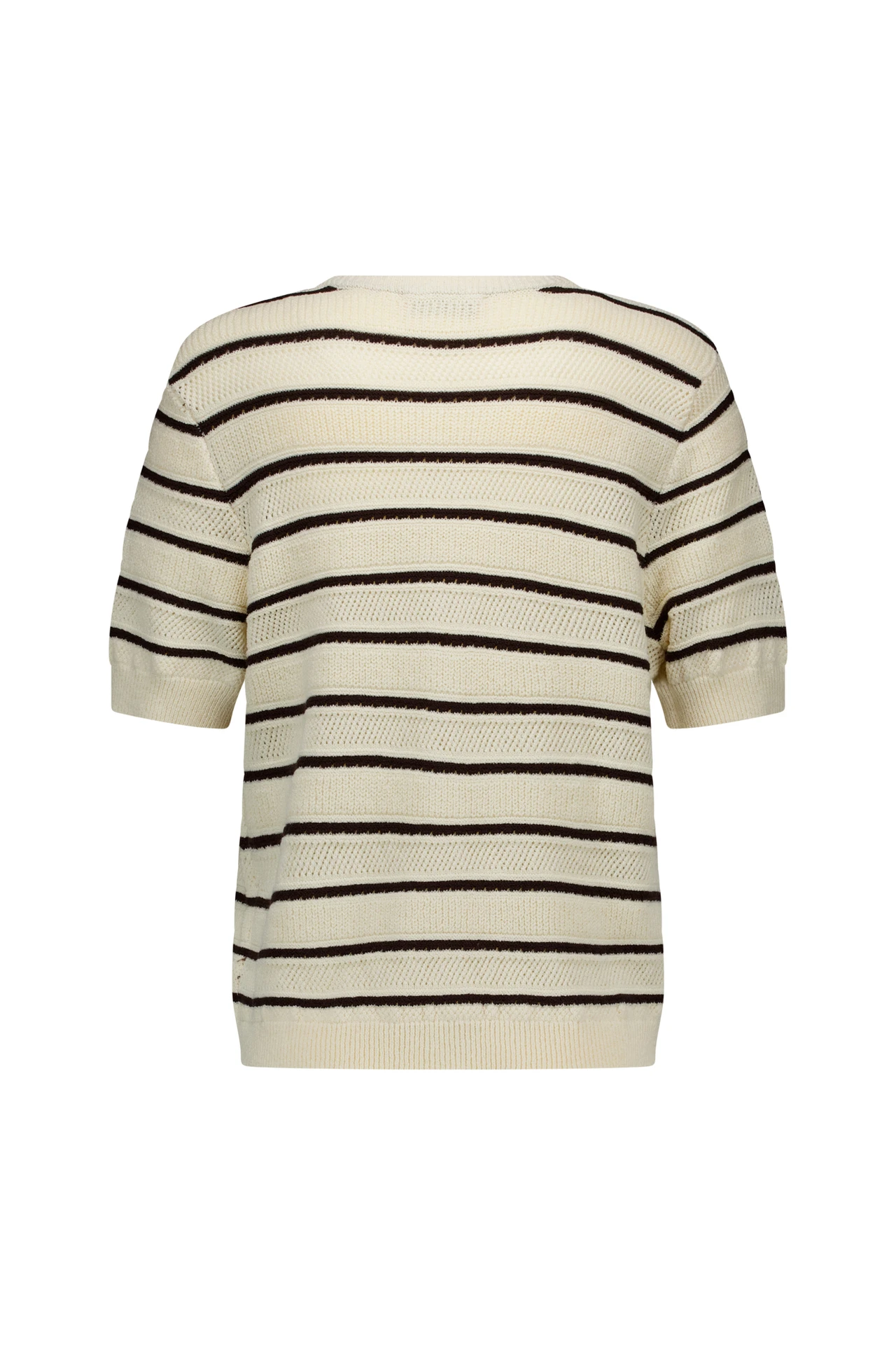 Studio Anneloes Yara Stripe Cardigan Ecru/Espresso