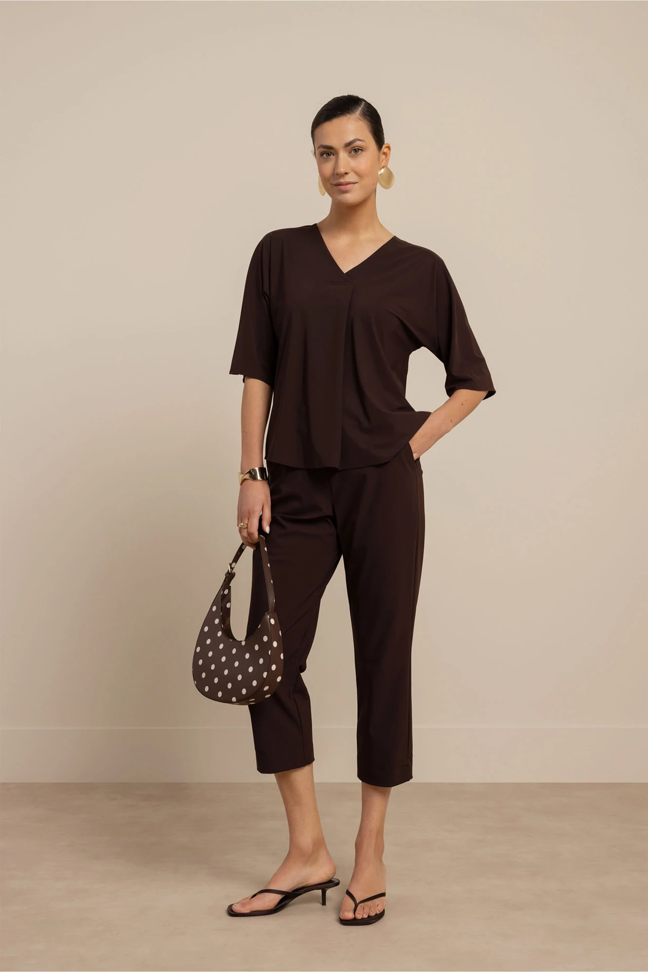 Studio Anneloes Anne Capri Trousers Espresso
