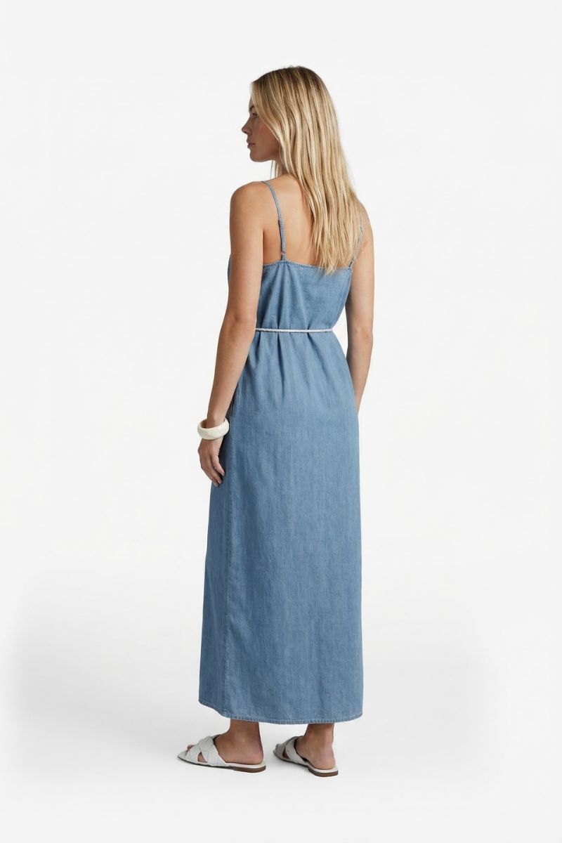 G-maxx Marita Dress Denim Mid Blue