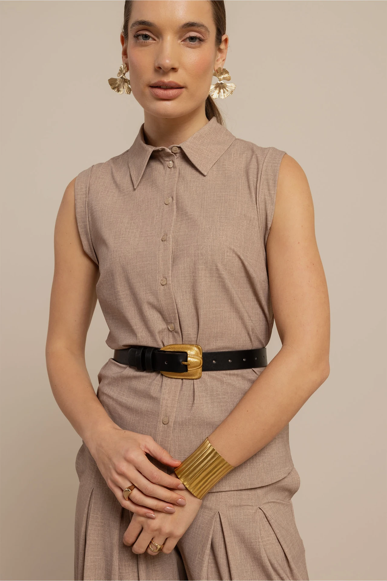 Studio Anneloes Georgie Linen Look Blouse Latte