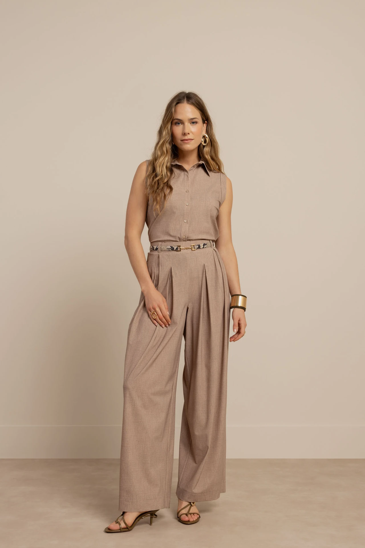Studio Anneloes Georgie Linen Look Blouse Latte