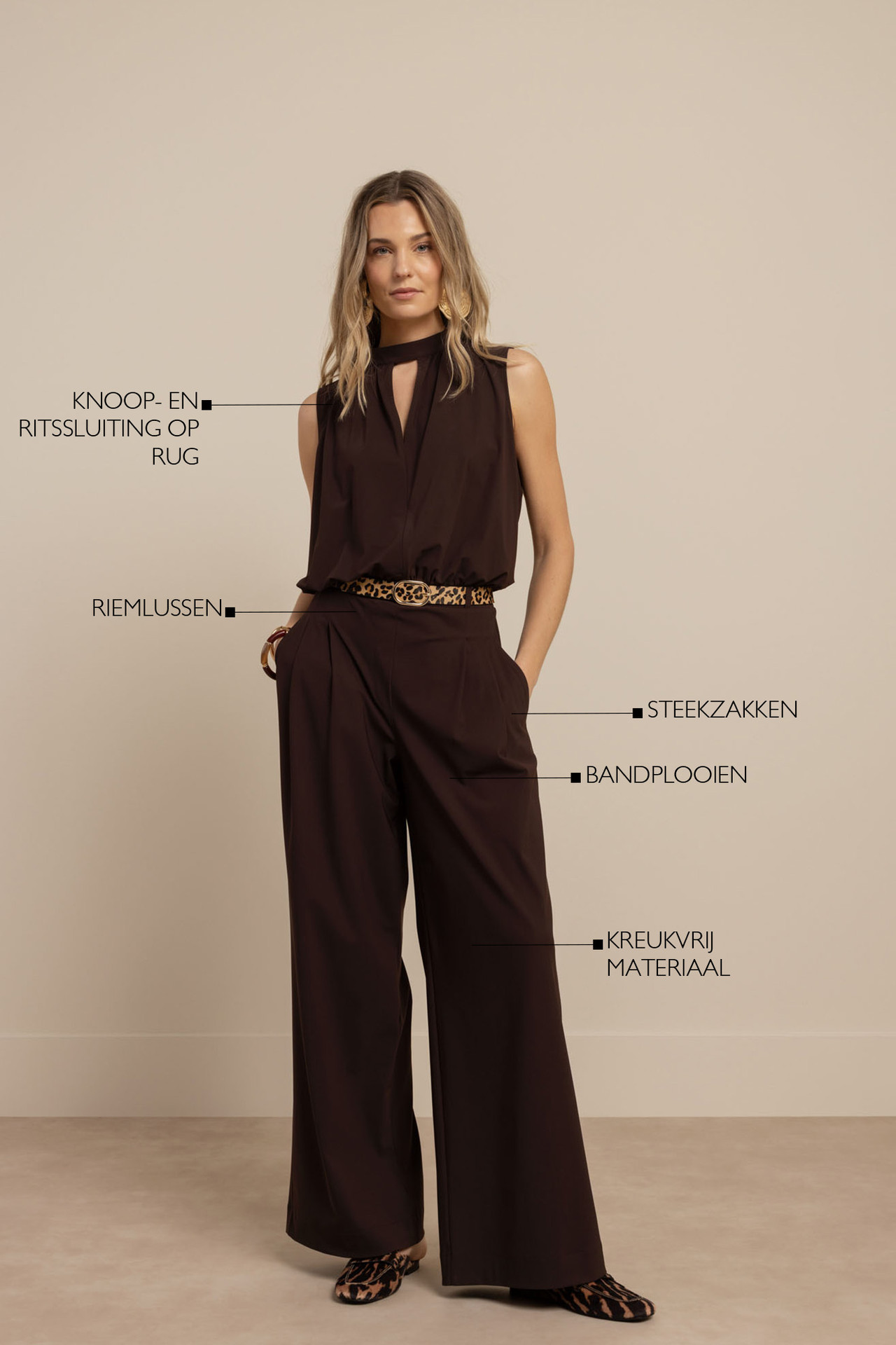 Studio Anneloes Jenna Jumpsuit Espresso