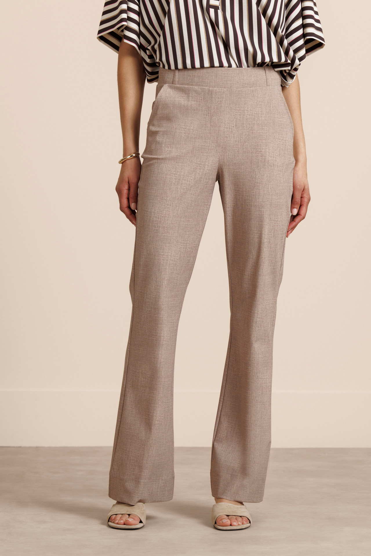 Studio Anneloes Flair Linen Look Trousers Latte