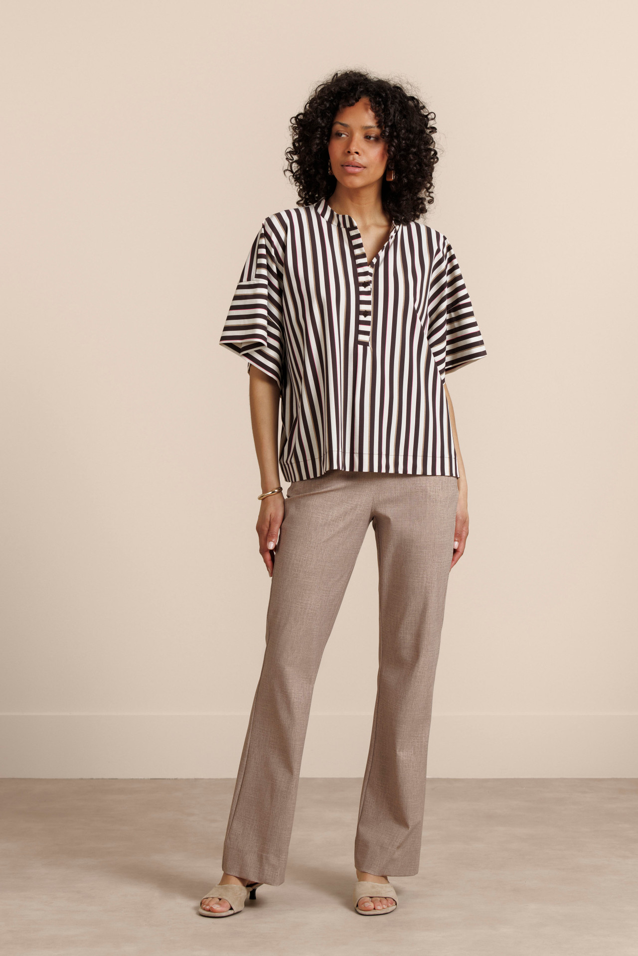 Studio Anneloes Flair Linen Look Trousers Latte