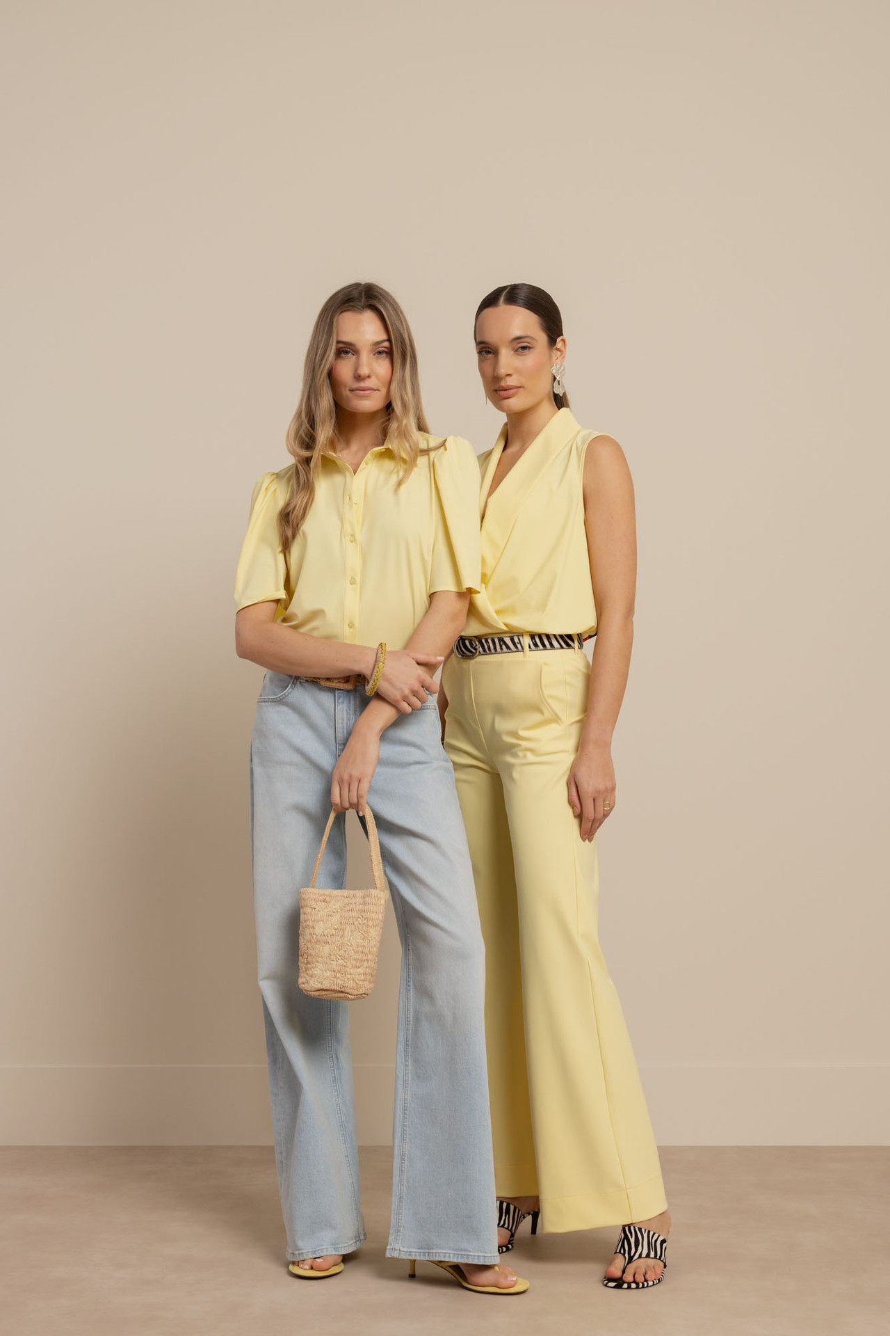 Studio Anneloes Lexie Bonded Trousers Butter Yellow