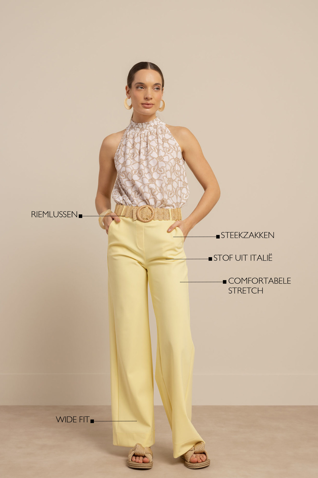 Studio Anneloes Lexie Bonded Trousers Butter Yellow