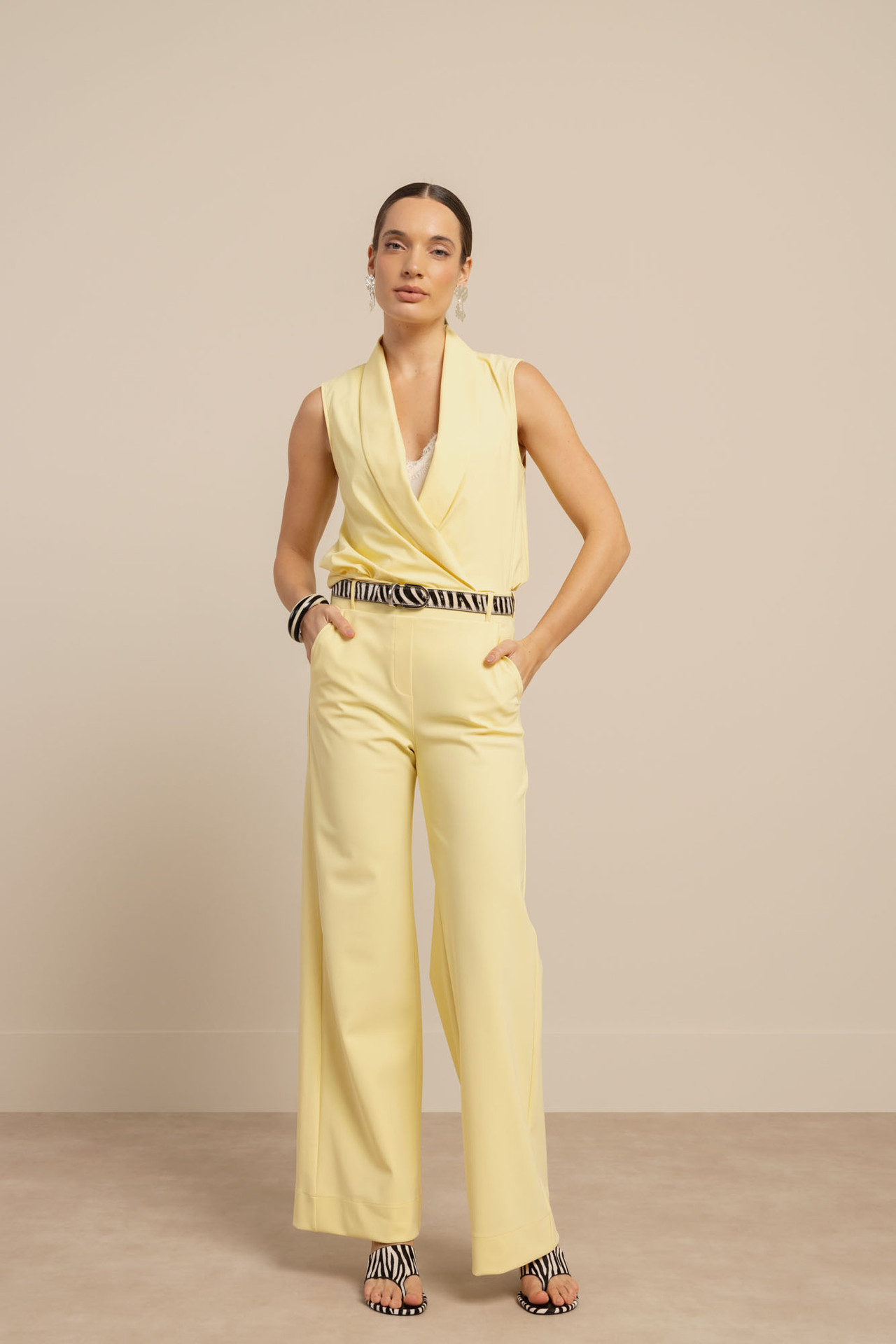 Studio Anneloes Lexie Bonded Trousers Butter Yellow