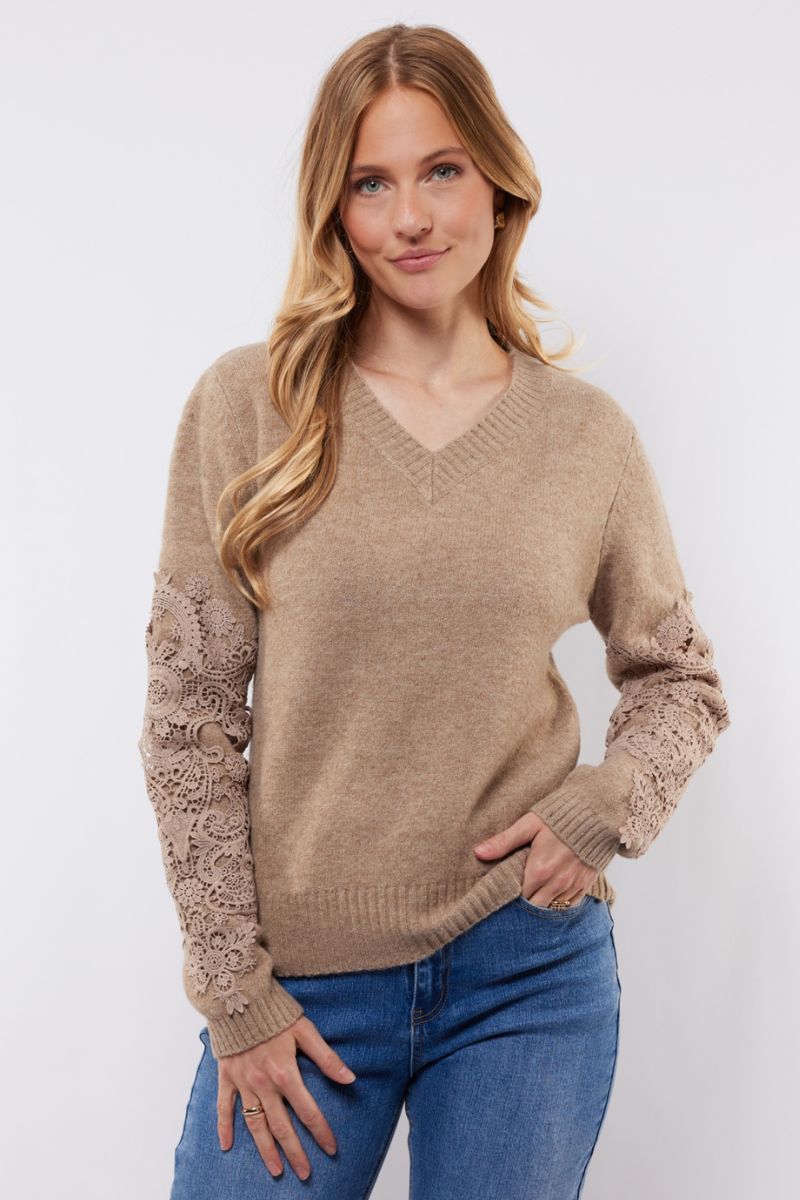 C&S The Label Katja Knit Pullover Light Camel